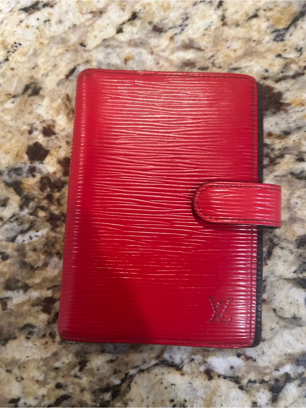Louis Vuitton Red Epi Leather Agenda Cover with coa